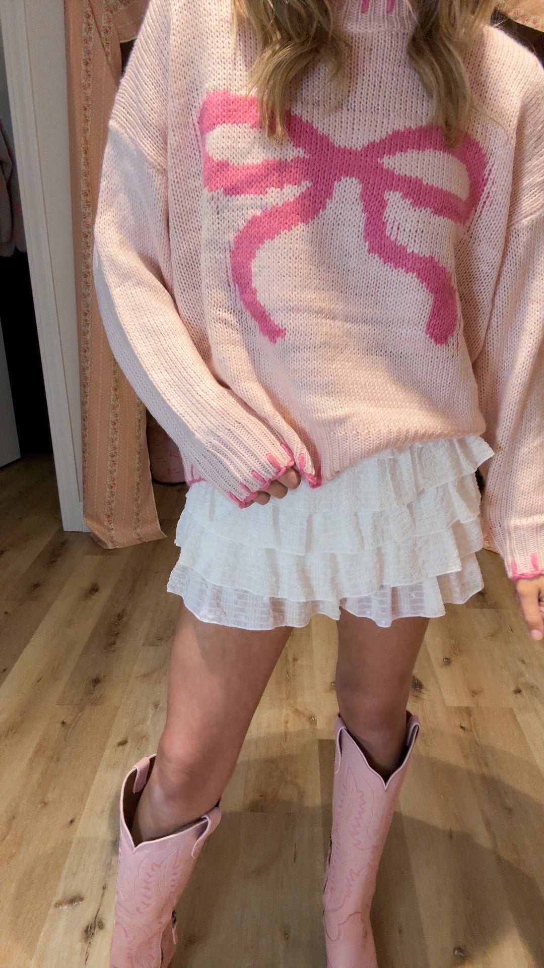 In Love Embroidered Bow Sweater