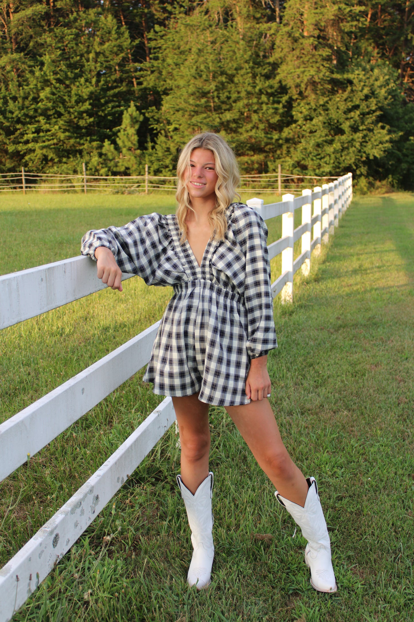 Wildflower Plaid Romper in Black