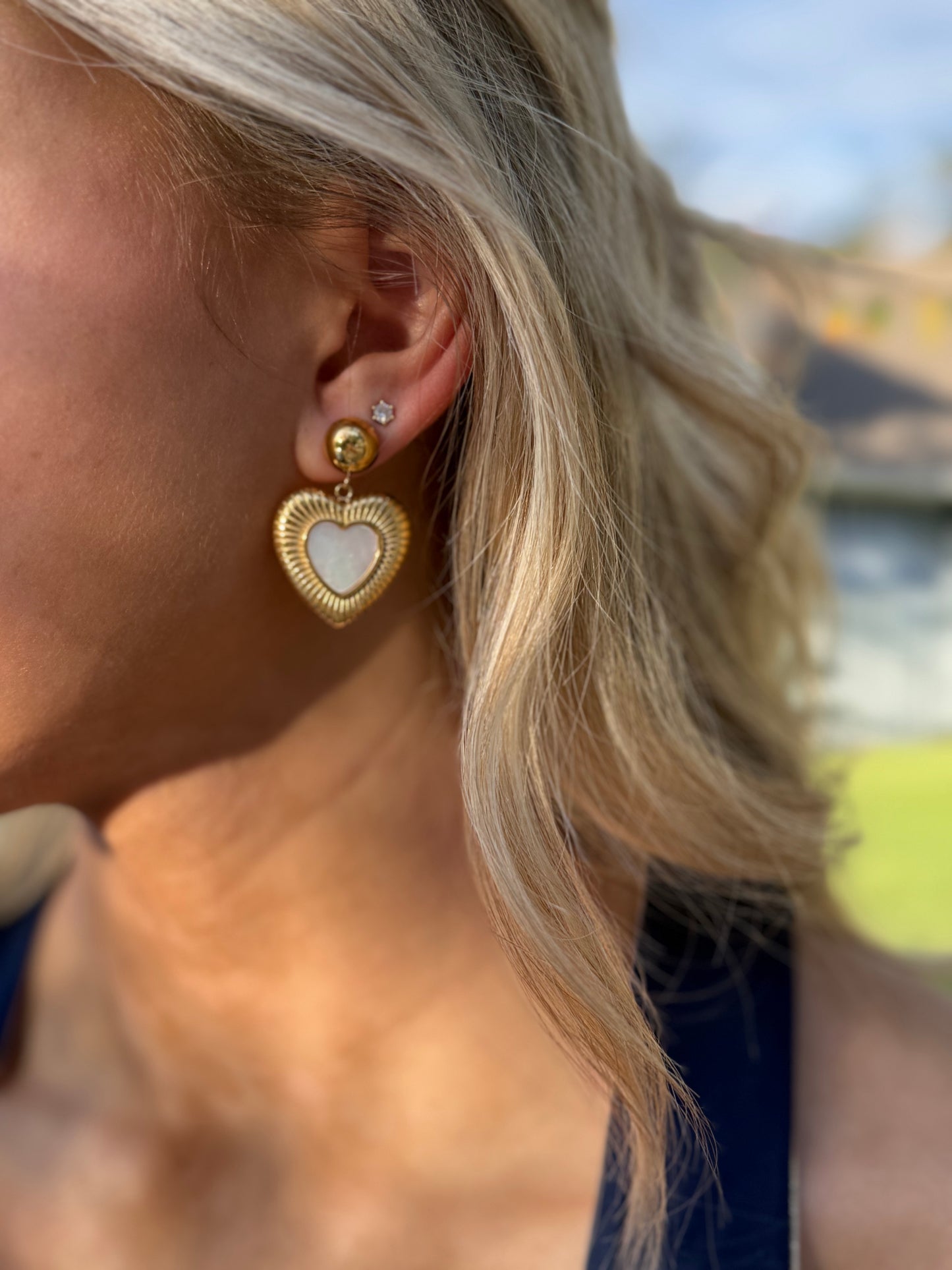 Marbled Heart Earrings