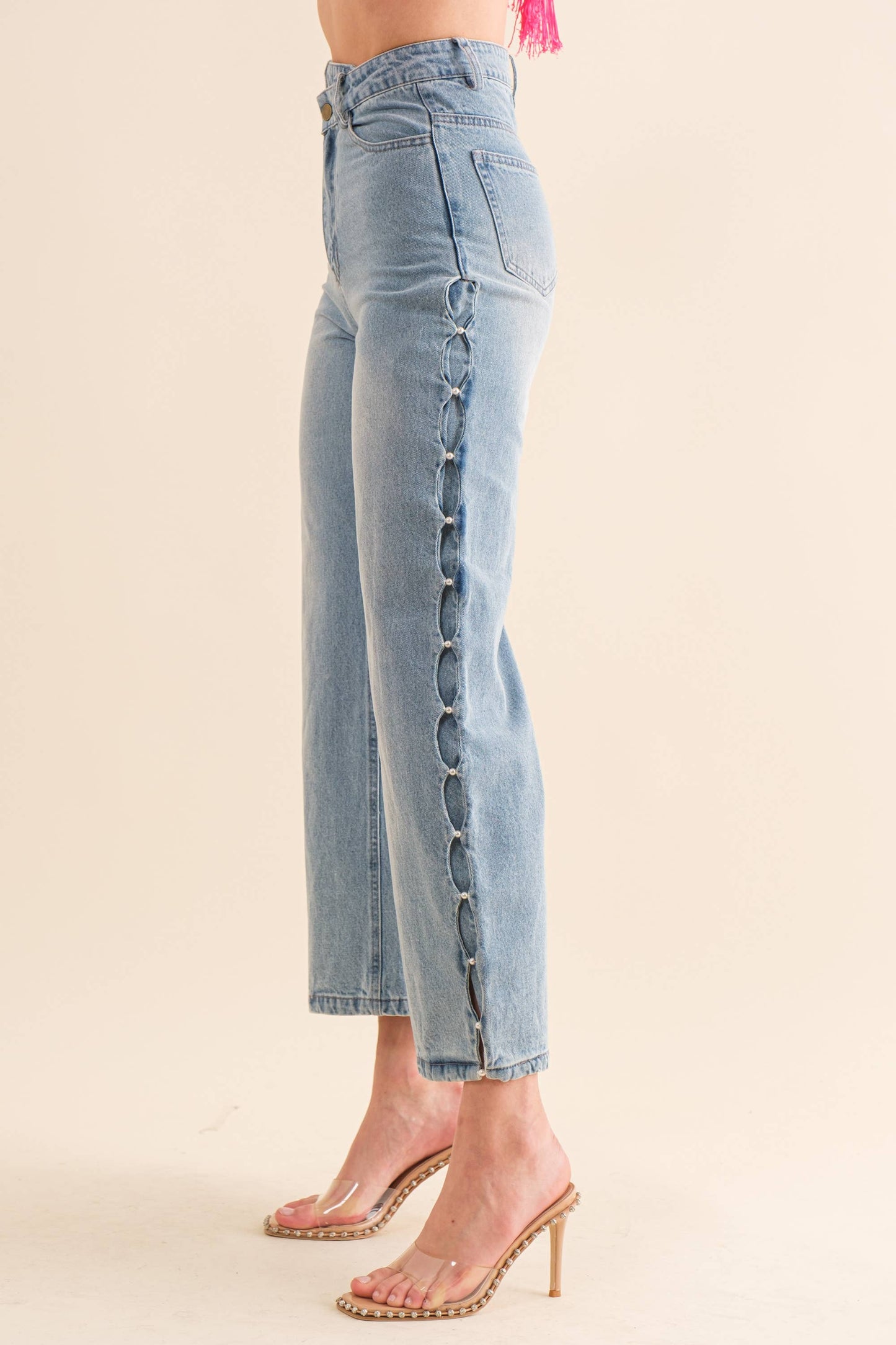 Pearl Detail Denim Jeans on