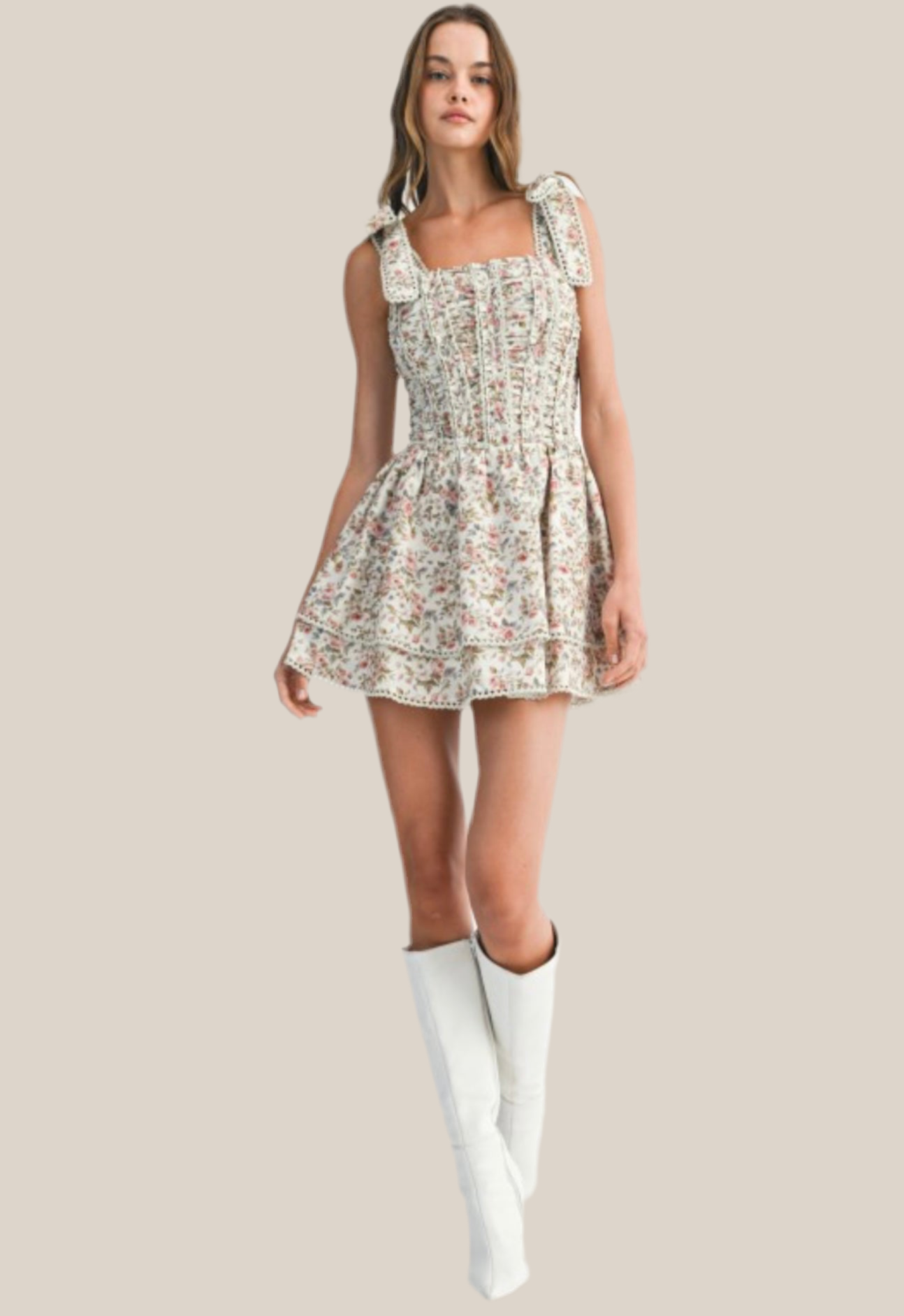 Garden Whispers Ruched Mini