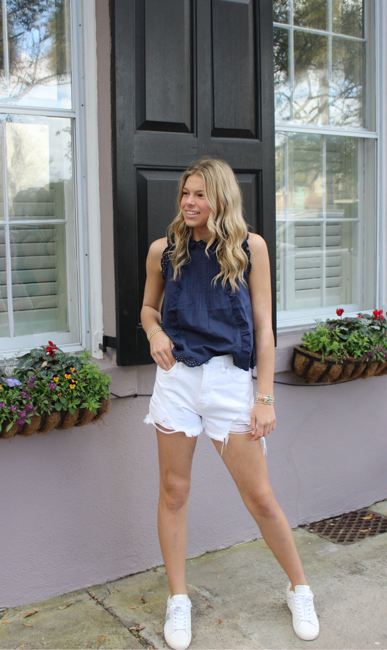 Darling Eyelet Ruffle Top
