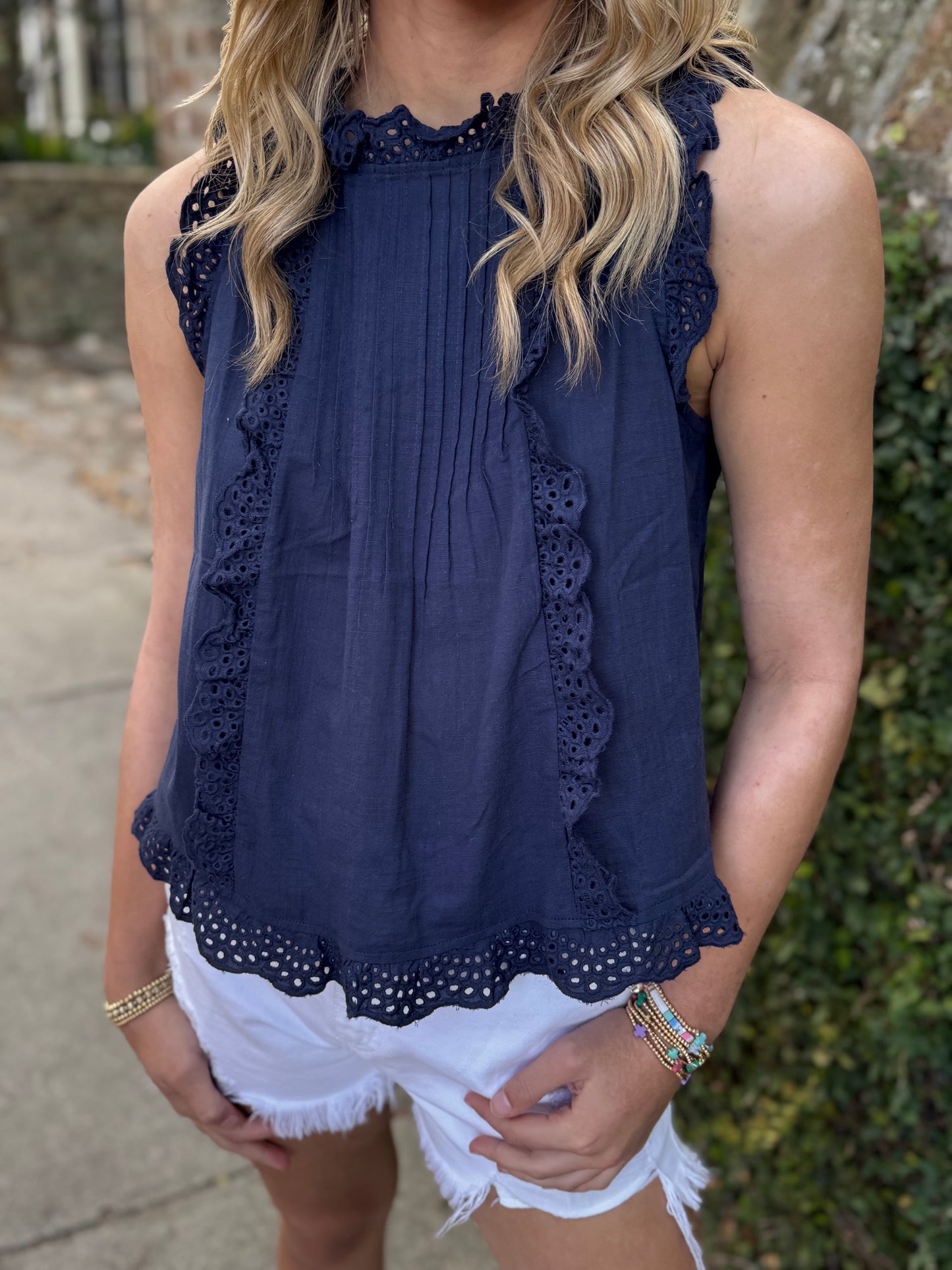 Darling Eyelet Ruffle Top