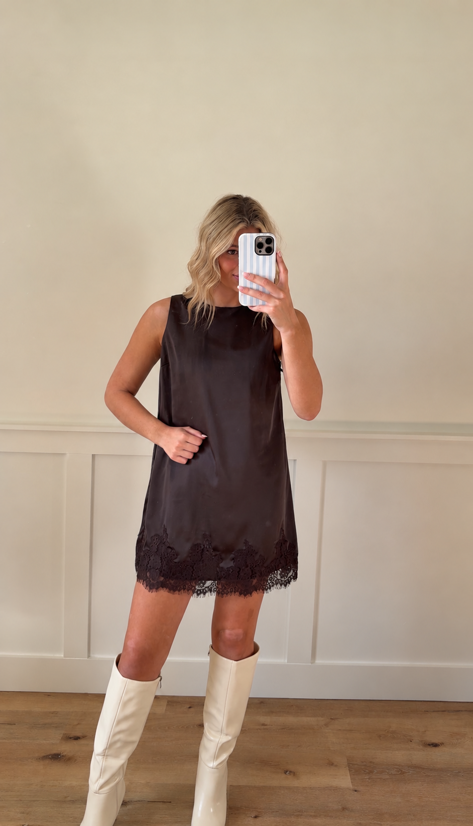 Autumn Lace Mini Dress