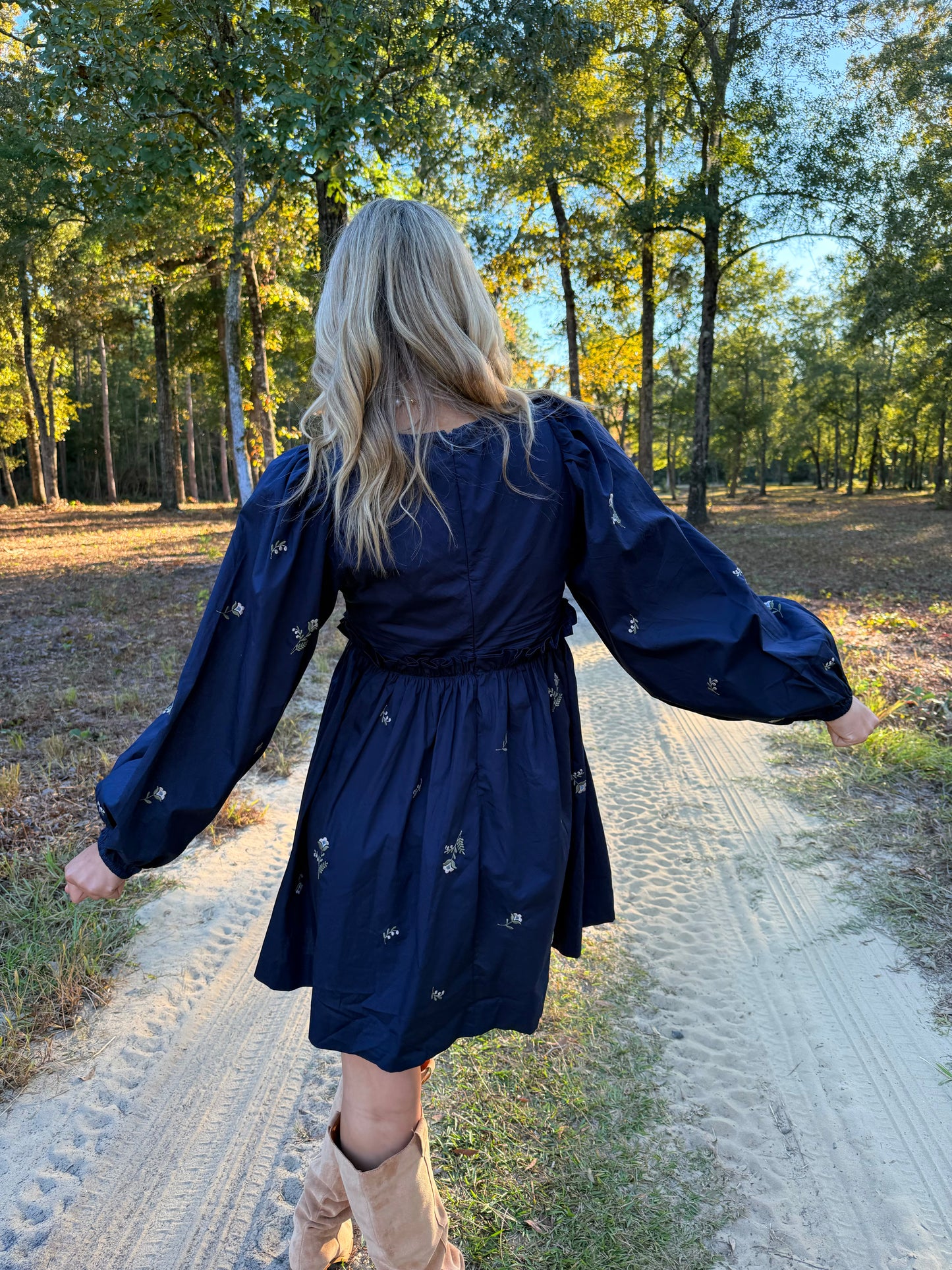 So Long October Embroidered Mini Dress