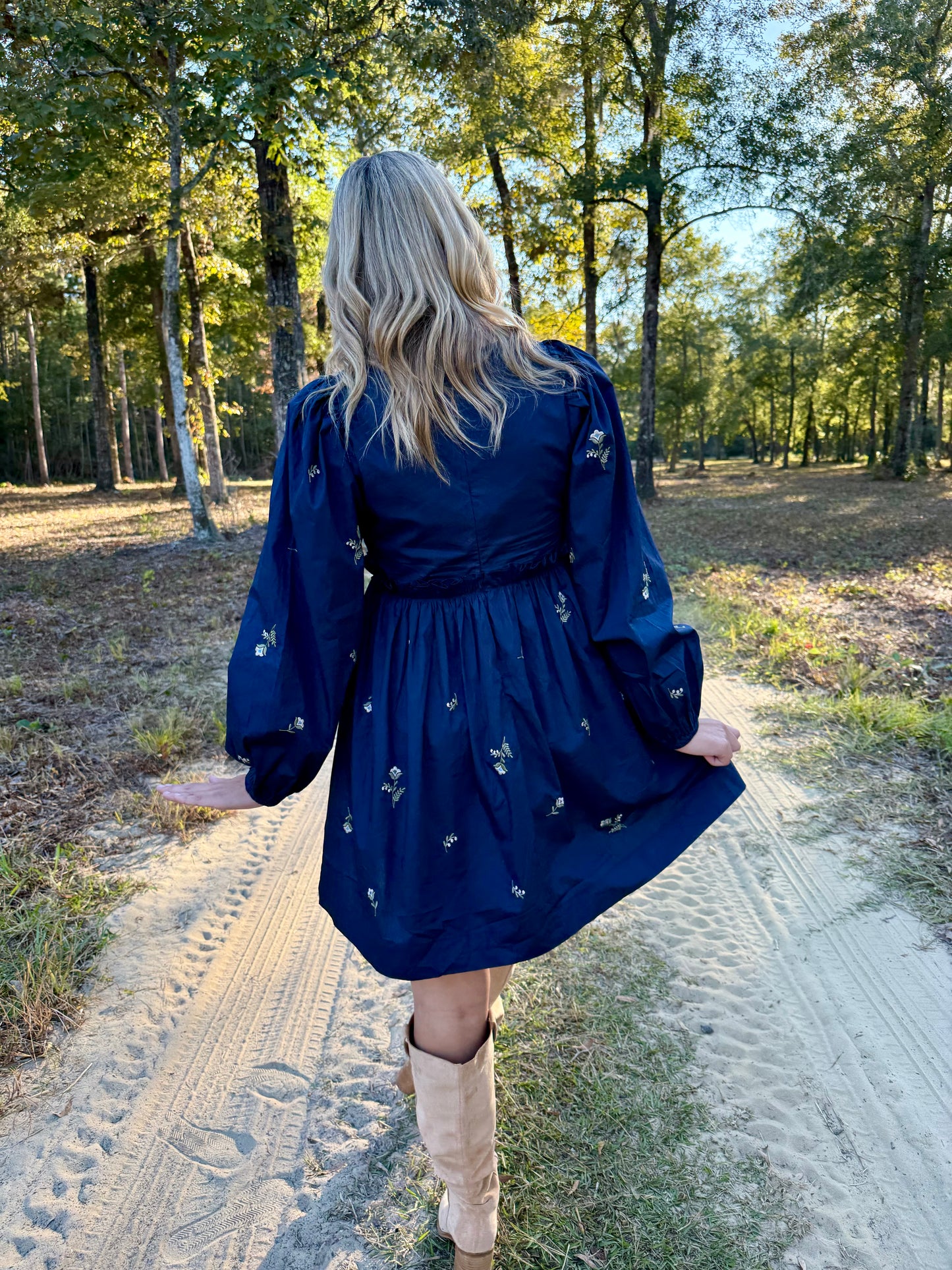 So Long October Embroidered Mini Dress