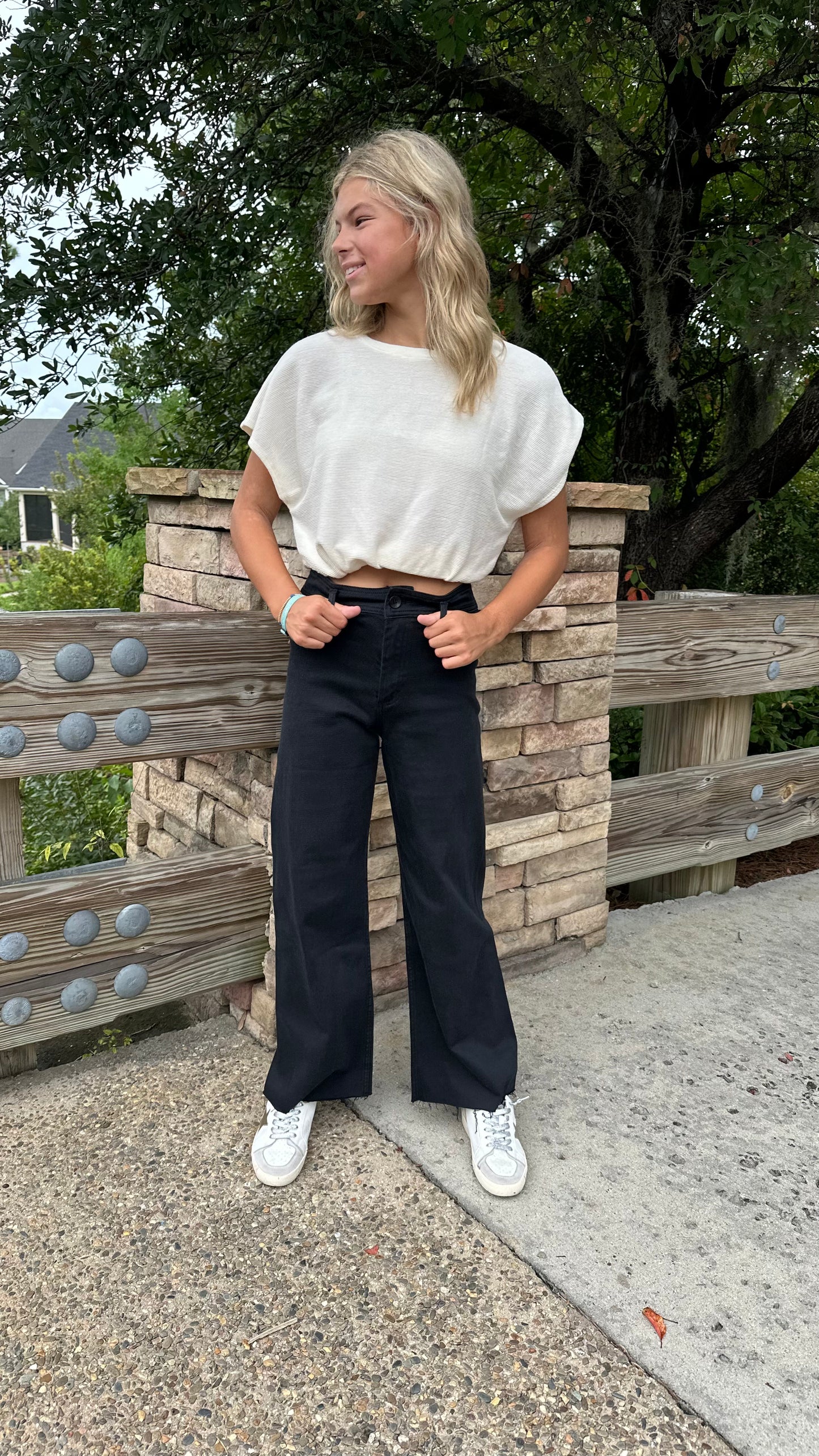 All Eyes On Me Wide Leg Denim Pants Black