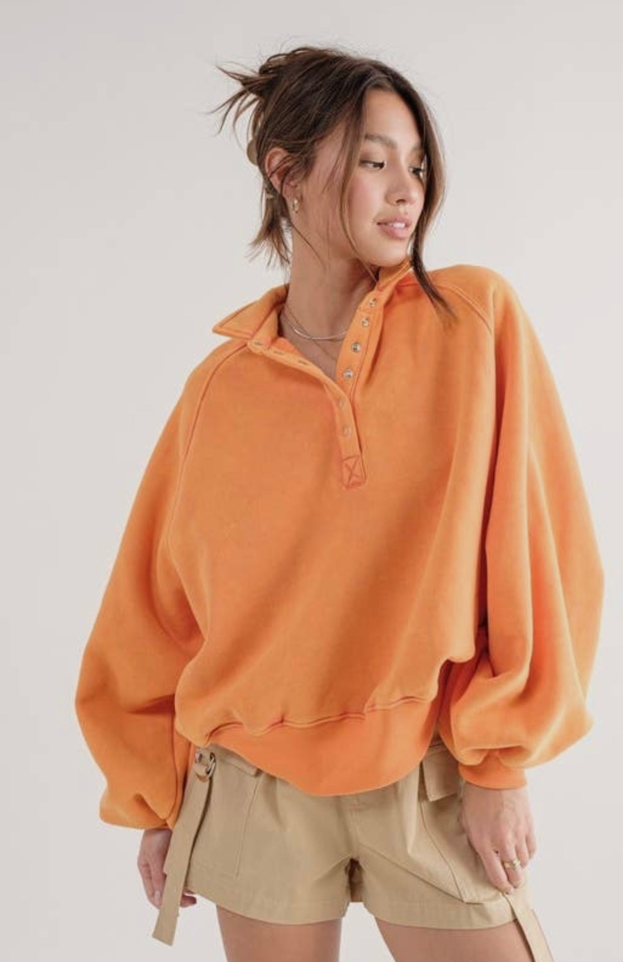 Piper Snap Sweatshirt - Orange