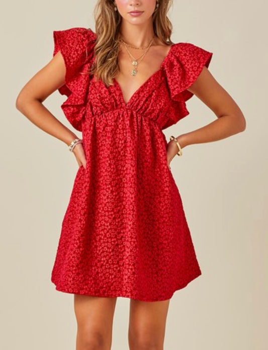 Pretty In Red Babydoll Dress