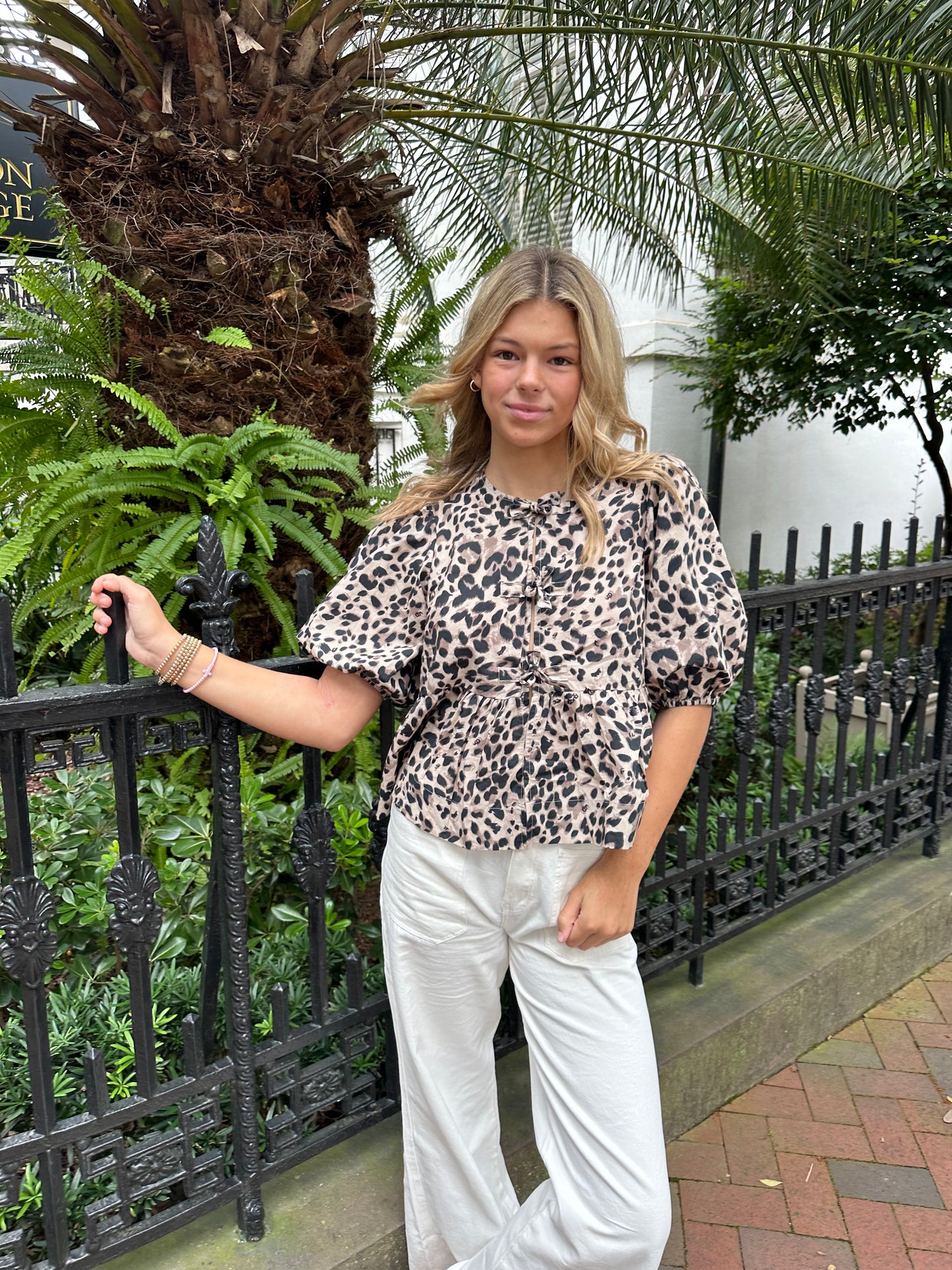 Peek a Bow Top in Leopard