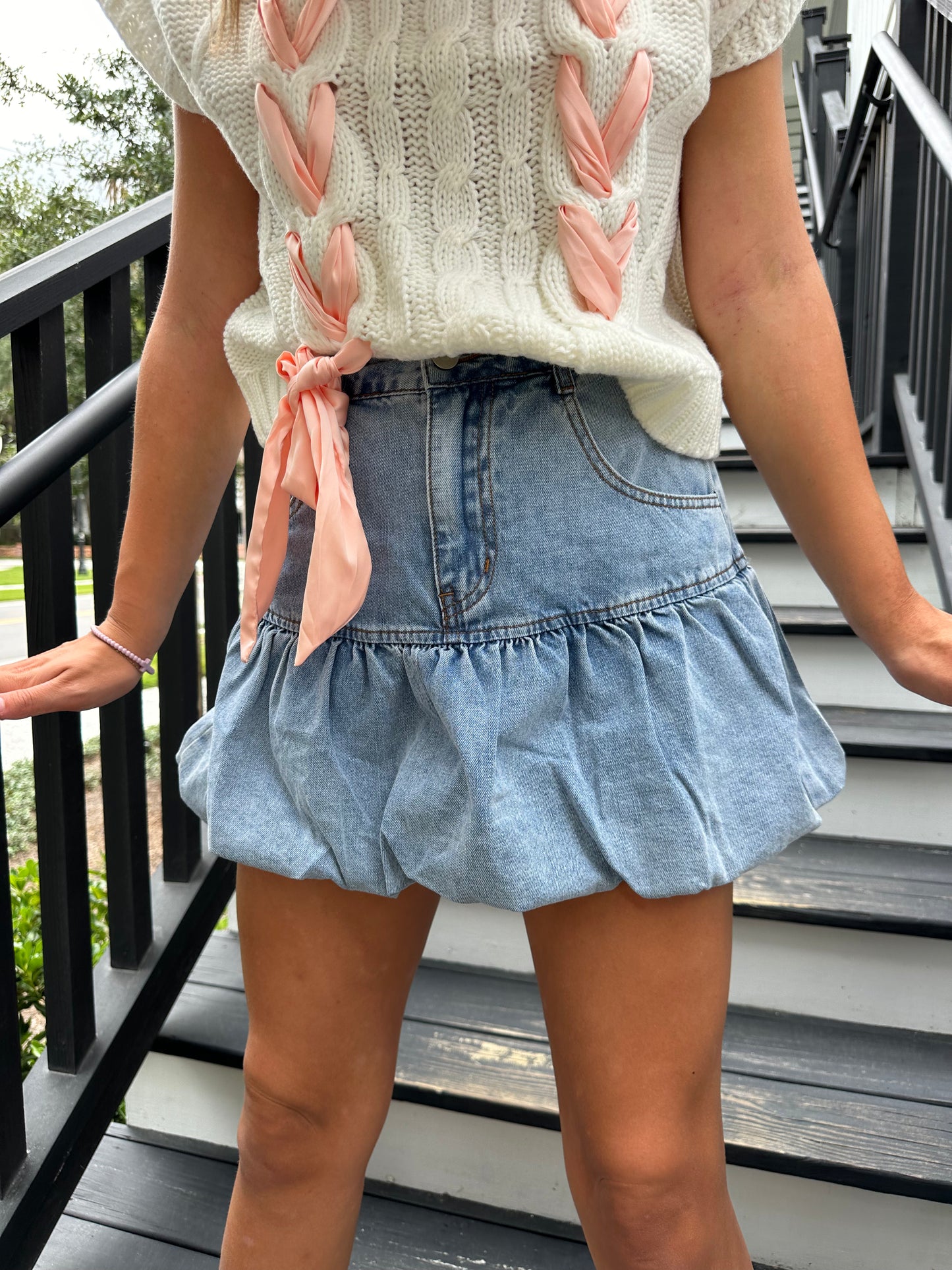 It Girl Denim Bubble Mini