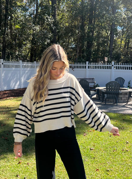 Anytime Oversized Stripe knit pullover