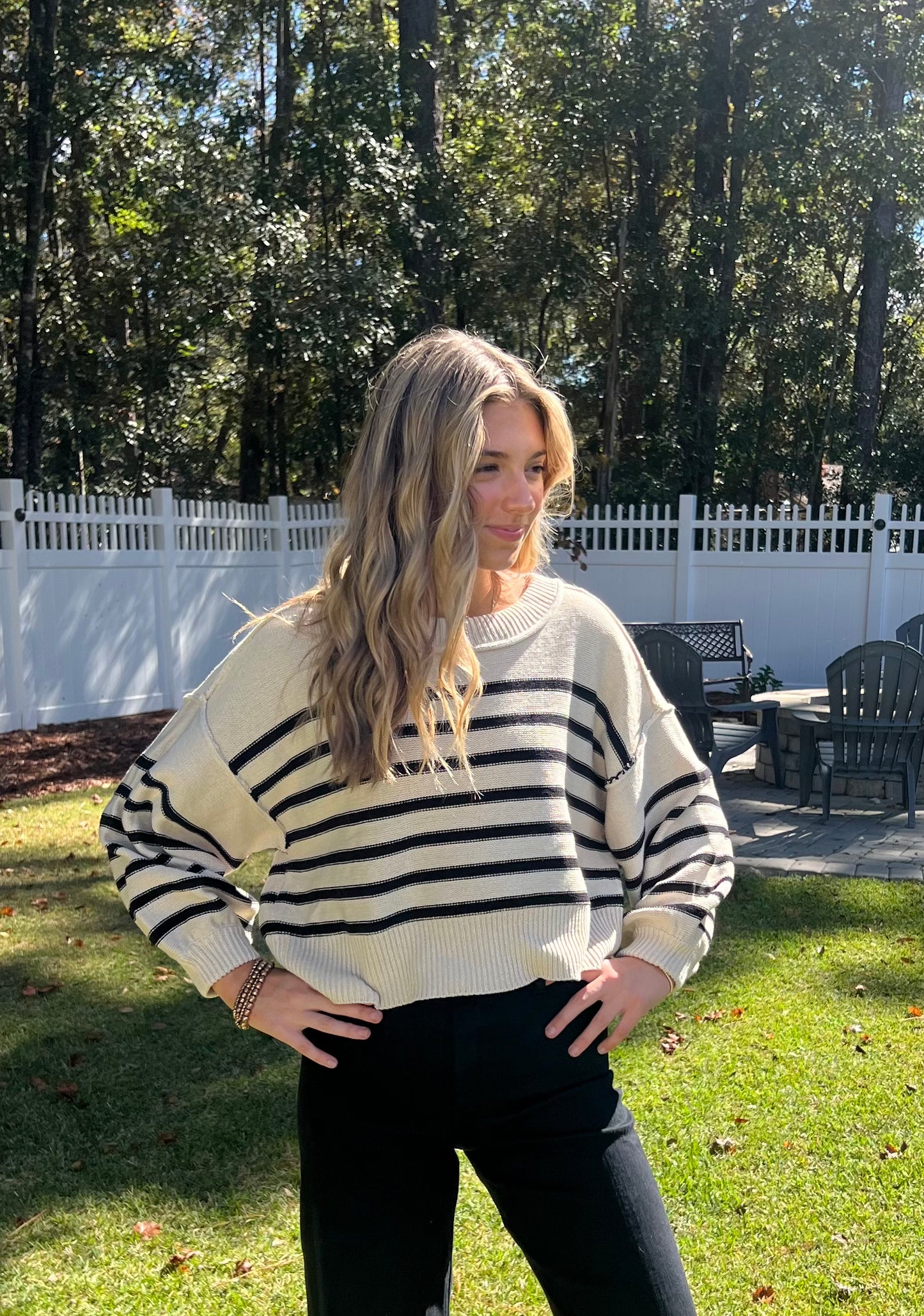 Anytime Oversized Stripe knit pullover