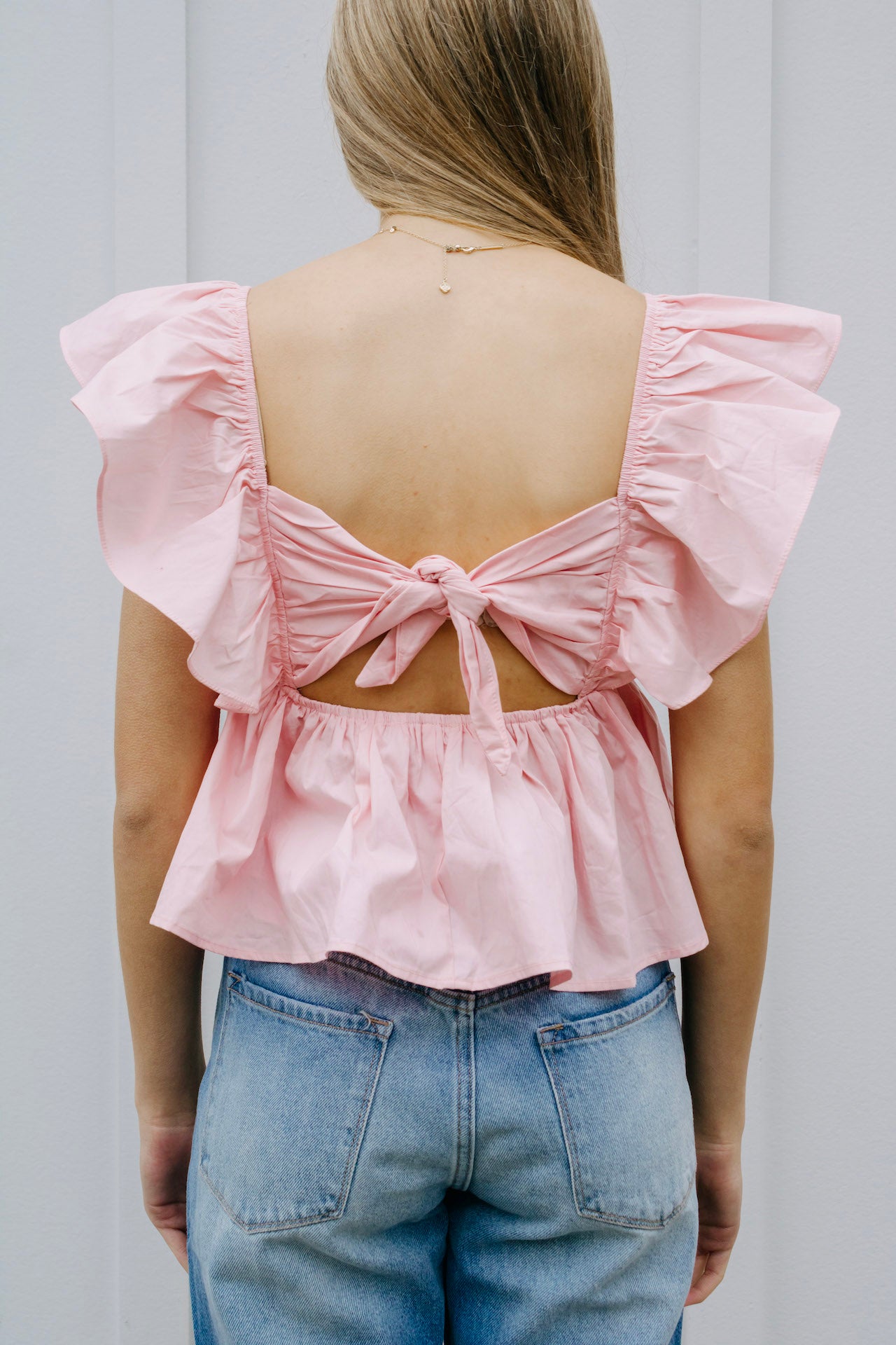Day Dream Ruffle Top In Pink