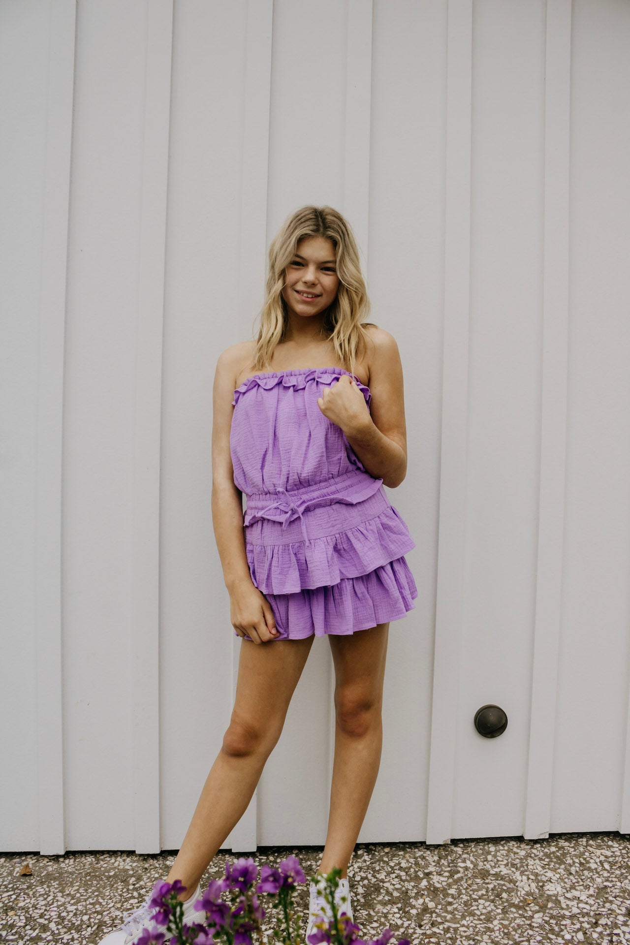 Island Ready Romper In Lavender