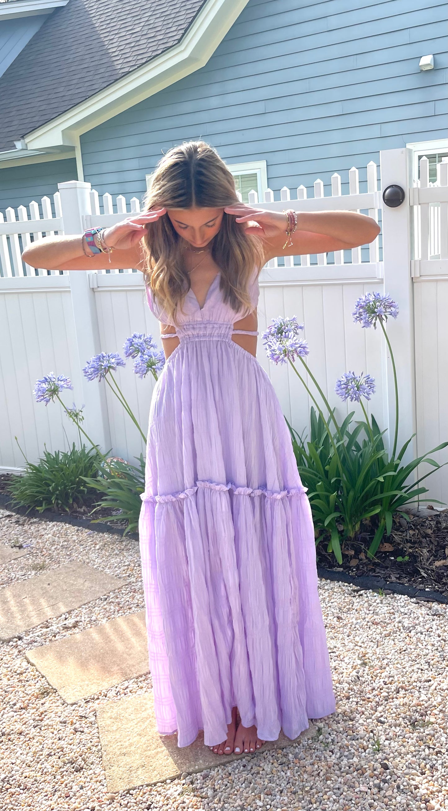 Lilac Haze Cut Out Maxi Dress