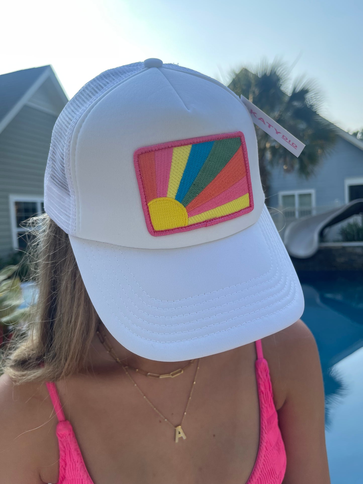 Sun Rays Trucker Hat-White