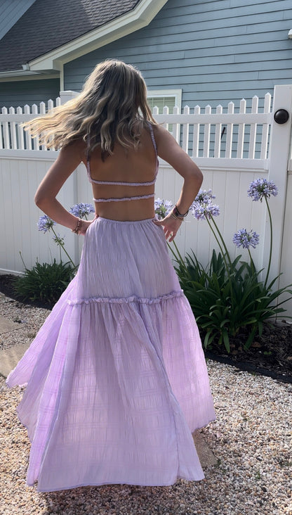 Lilac Haze Cut Out Maxi Dress
