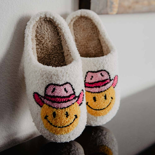 Pink Cowgirl Western Fuzzy Slippers