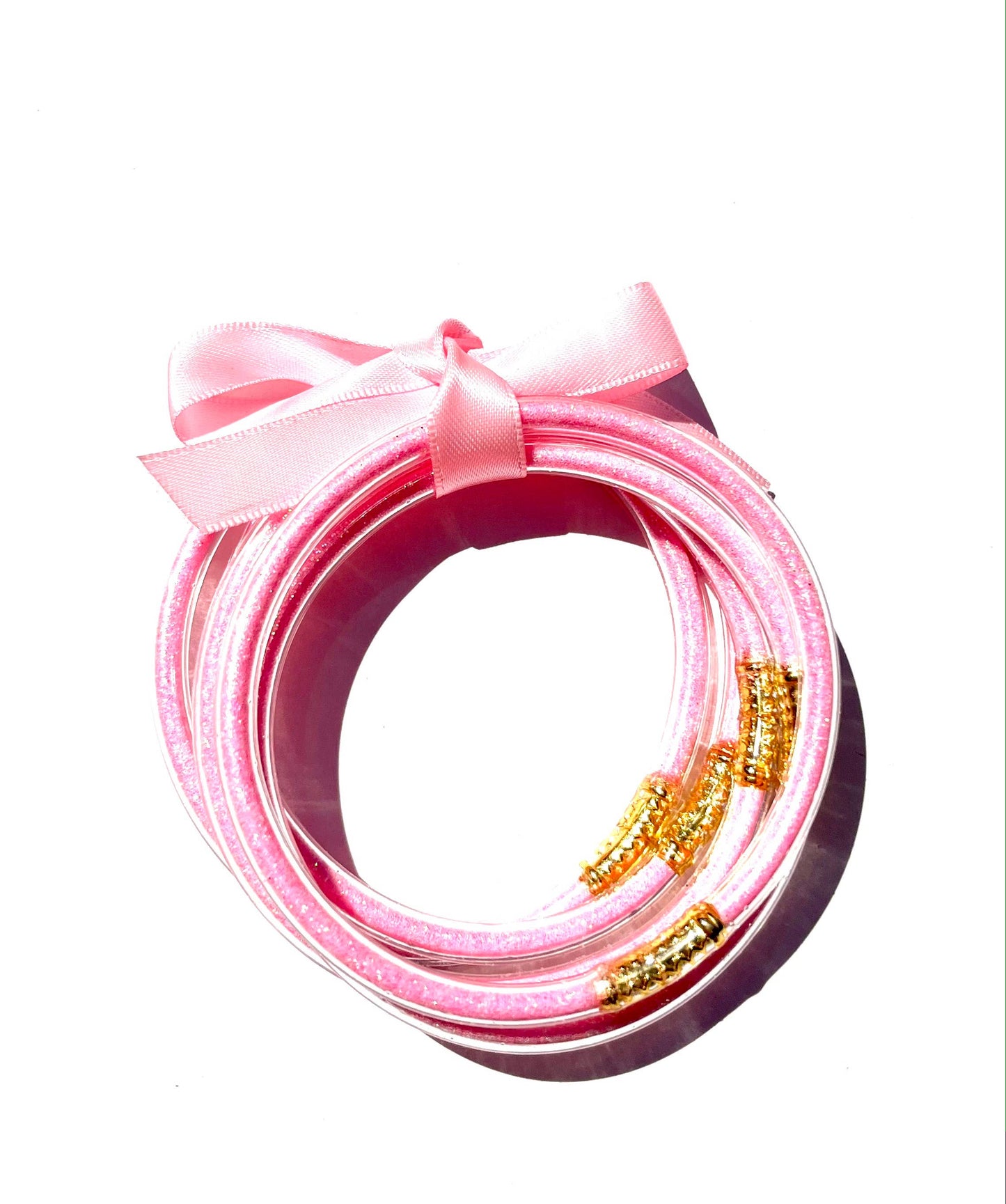 Pink Glitter Bangle Bracelets
