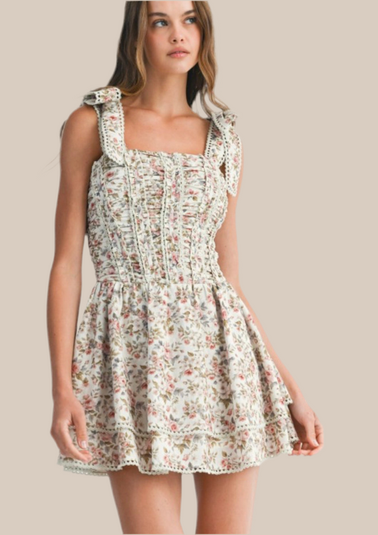 Garden Whispers Ruched Mini