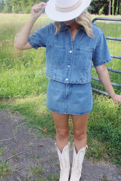 Tailgate in Texas Denim Set