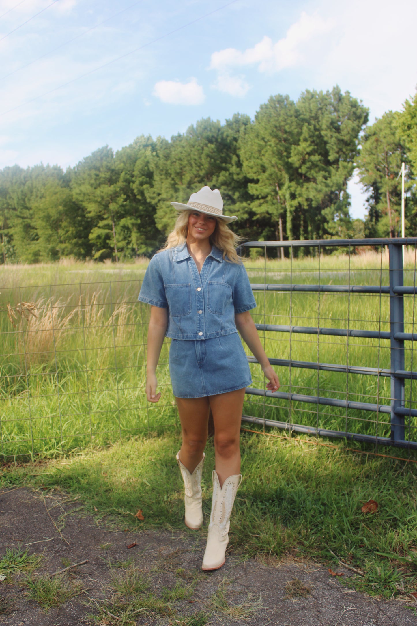Tailgate in Texas Denim Set