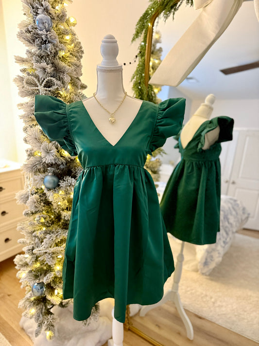 Home For the Holidays Satin Dress