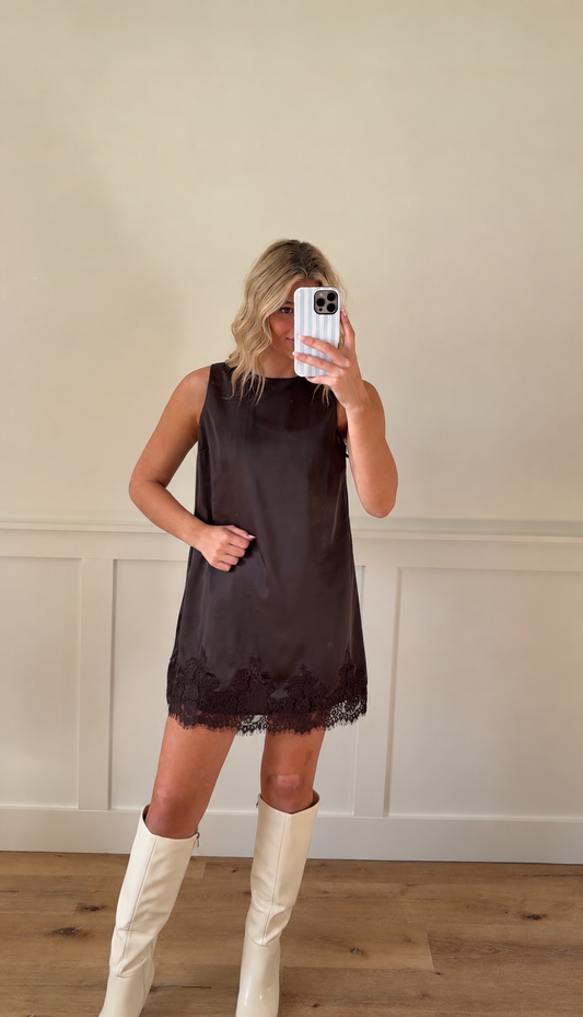 Autumn Lace Mini Dress