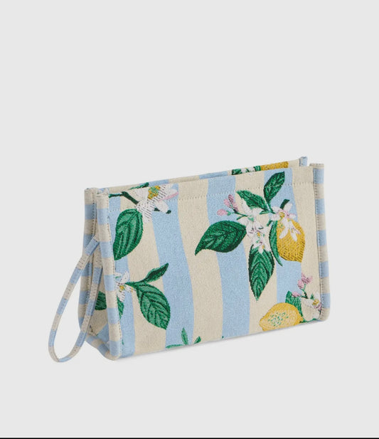 Lemon Stripe Wristlet
