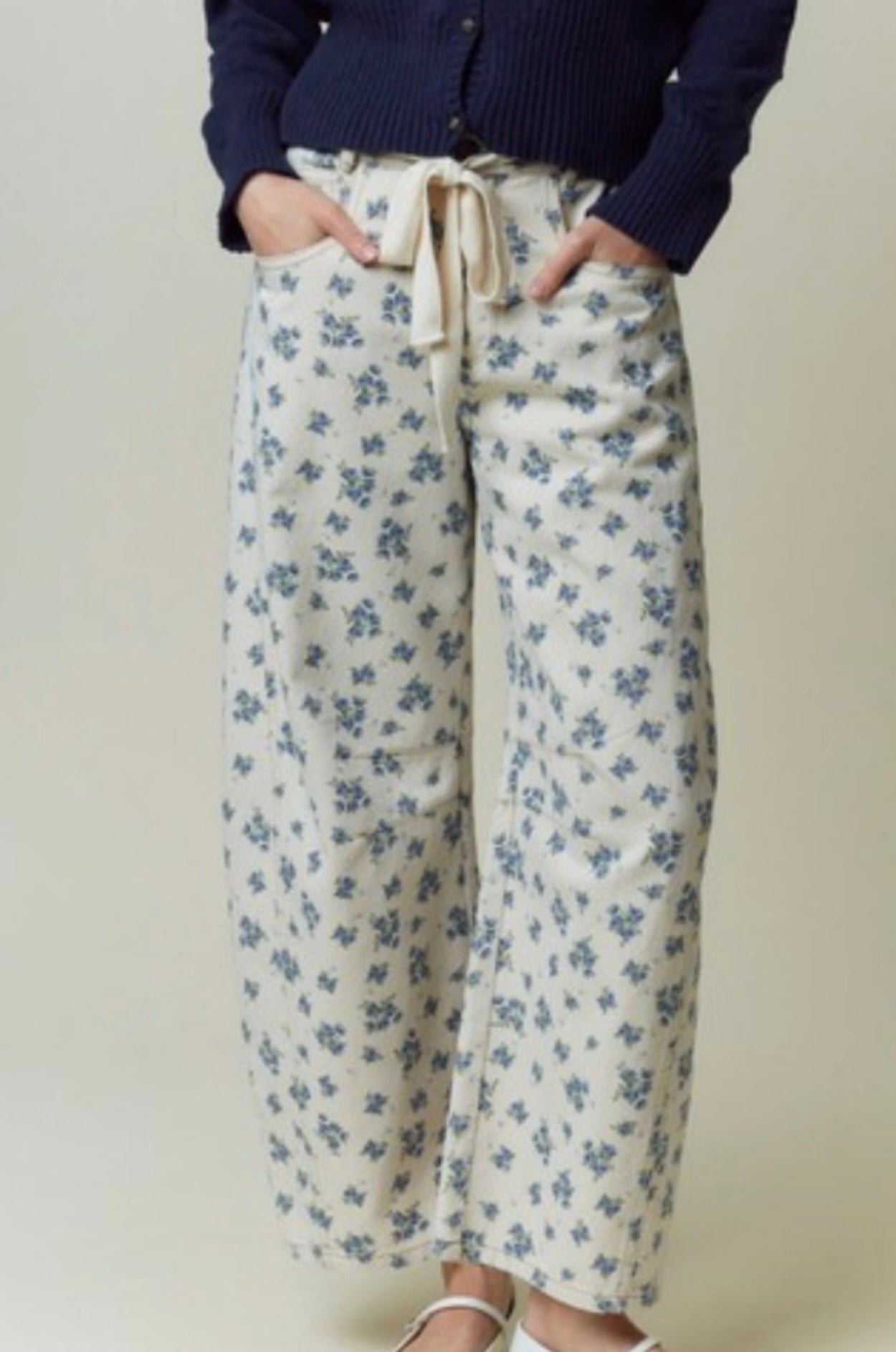 Vintage Bloom Drawstring Denim