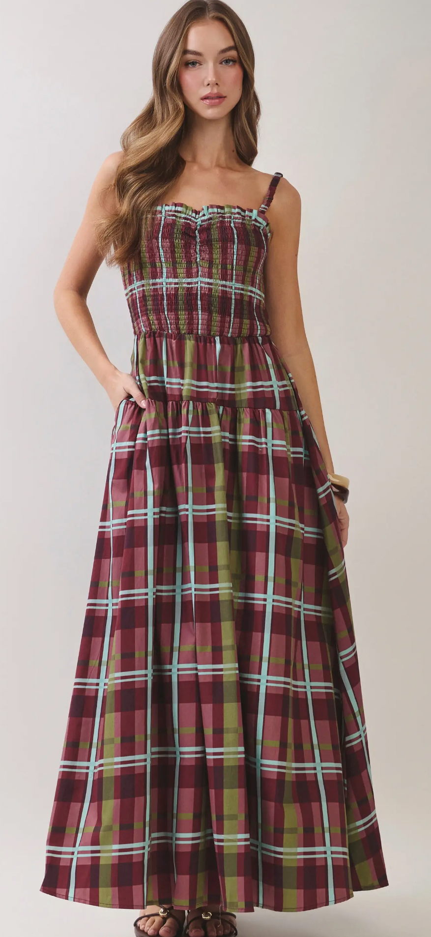 Evergreen Plaid Maxi