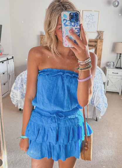 Island Ready Romper In 
Blue